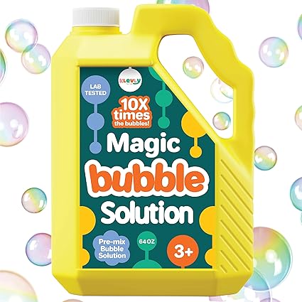 64 oz Iridescent Bubble Solution Refill | Non-Toxic Pre-Mix Bubble Refill Solution No Mixing or Measuring Required | Bubbles for Kids | Bubbles Bulk | Bubble Machine Solution | Giant Bubble Solution nirvanaguru