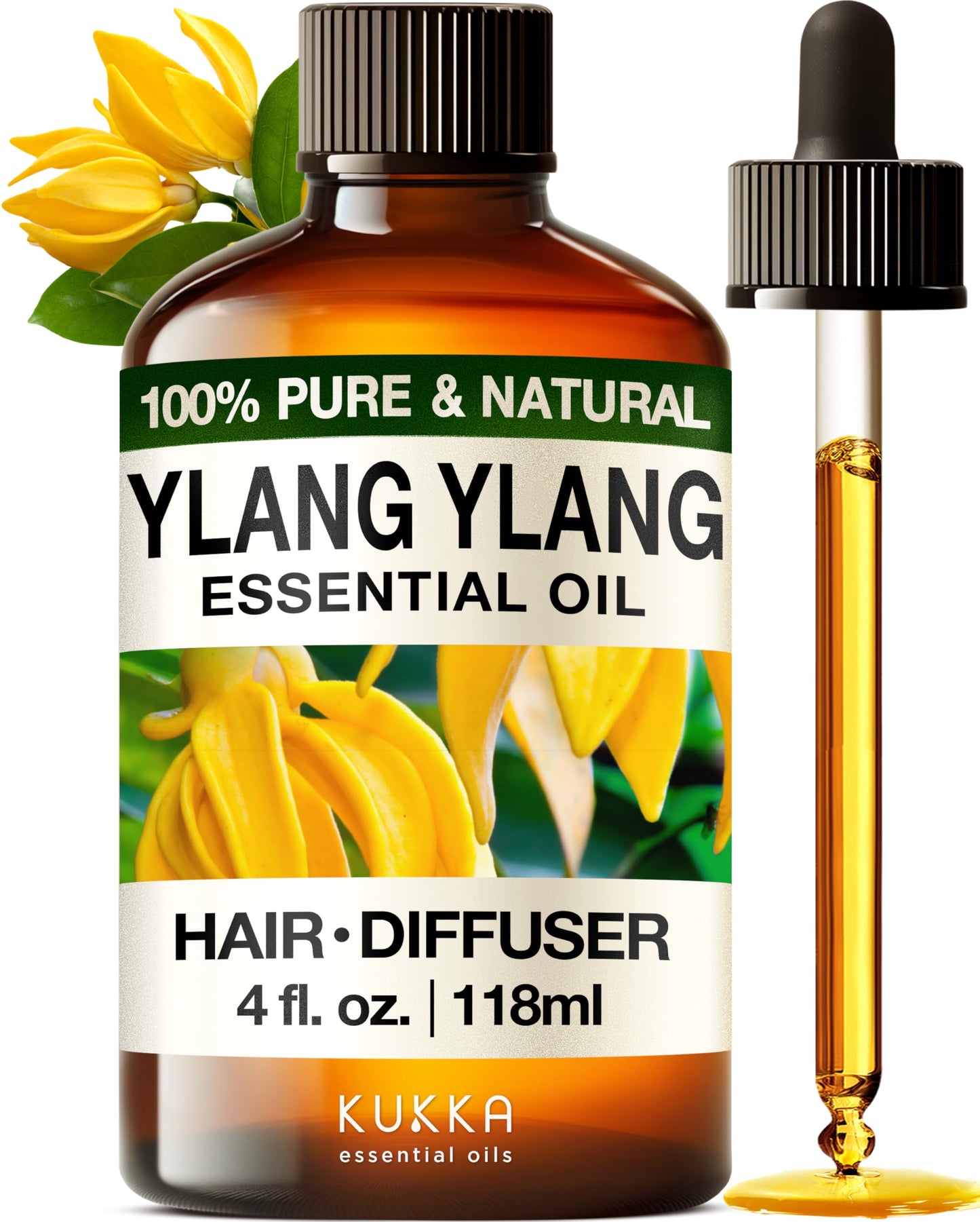 KUKKA essential oils 100% Pure & Natural Lavender Essential Oil for Diffuser, Body, Aromatherapy & Soap Making Scent (4 Fl Oz/118 ml)