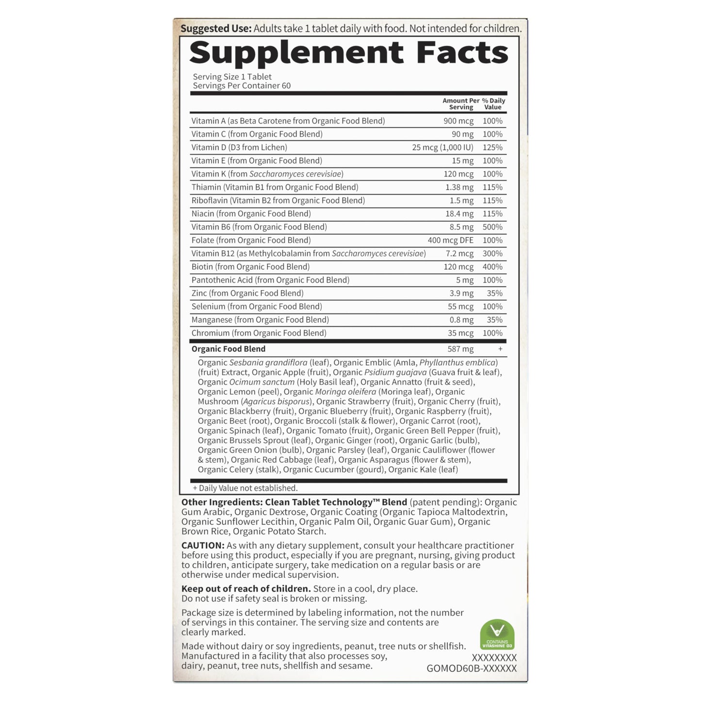 Garden of Life Organics Men's Once Daily Whole Food Multivitamin - 60 Tablets, Vegan Mens Multi for Health & Well-Being, Organic Mens Vitamins & Minerals, Vitamin C, Zinc - Nirvana Guru