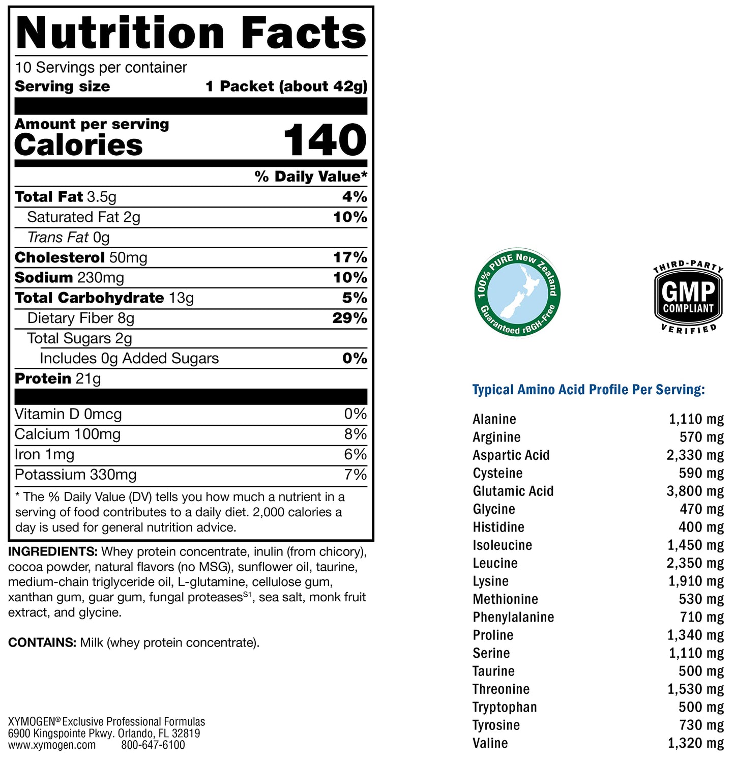 XYMOGEN FIT Food Lean Whey No Added Sugar, No Stevia - BioActive Whey Protein Powder with Natural Immunoglobulins - Supports Healthy Body Composition, Immune Health, Workouts - Chocolate (10 Packets) - Nirvana Guru