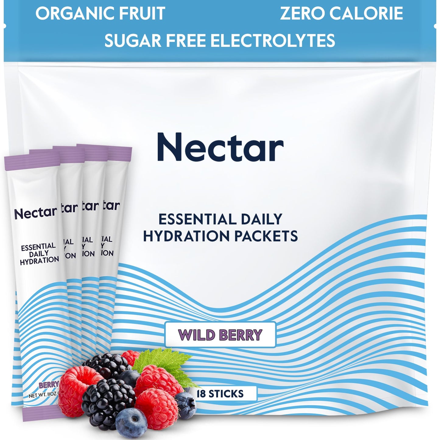 Nectar Hydration Packets - Electrolytes Powder Packets - Sugar Free & 0 Calorie - Organic Fruit Liquid Daily IV Hydrate Packets for Dehydration Relief & Rehydration (Tropical 30 Pack) - Nirvana Guru