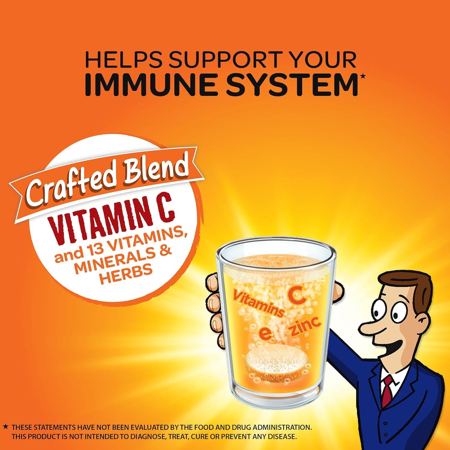Airborne Zesty Orange Effervescent Tablets,1000mg of Vitamin C - Immune Support Supplement 30ea Nirvana Guru