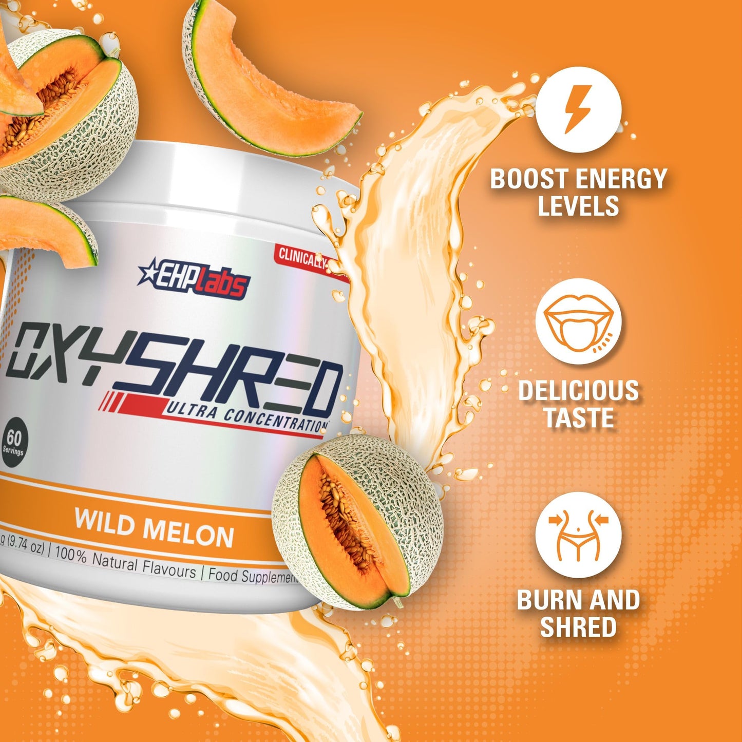 EHP Labs OxyShred Pre Workout Powder - Preworkout Powder with L Glutamine & Acetyl L Carnitine, Energy Boost Drink - Mango, 60 Servings Nirvana Guru