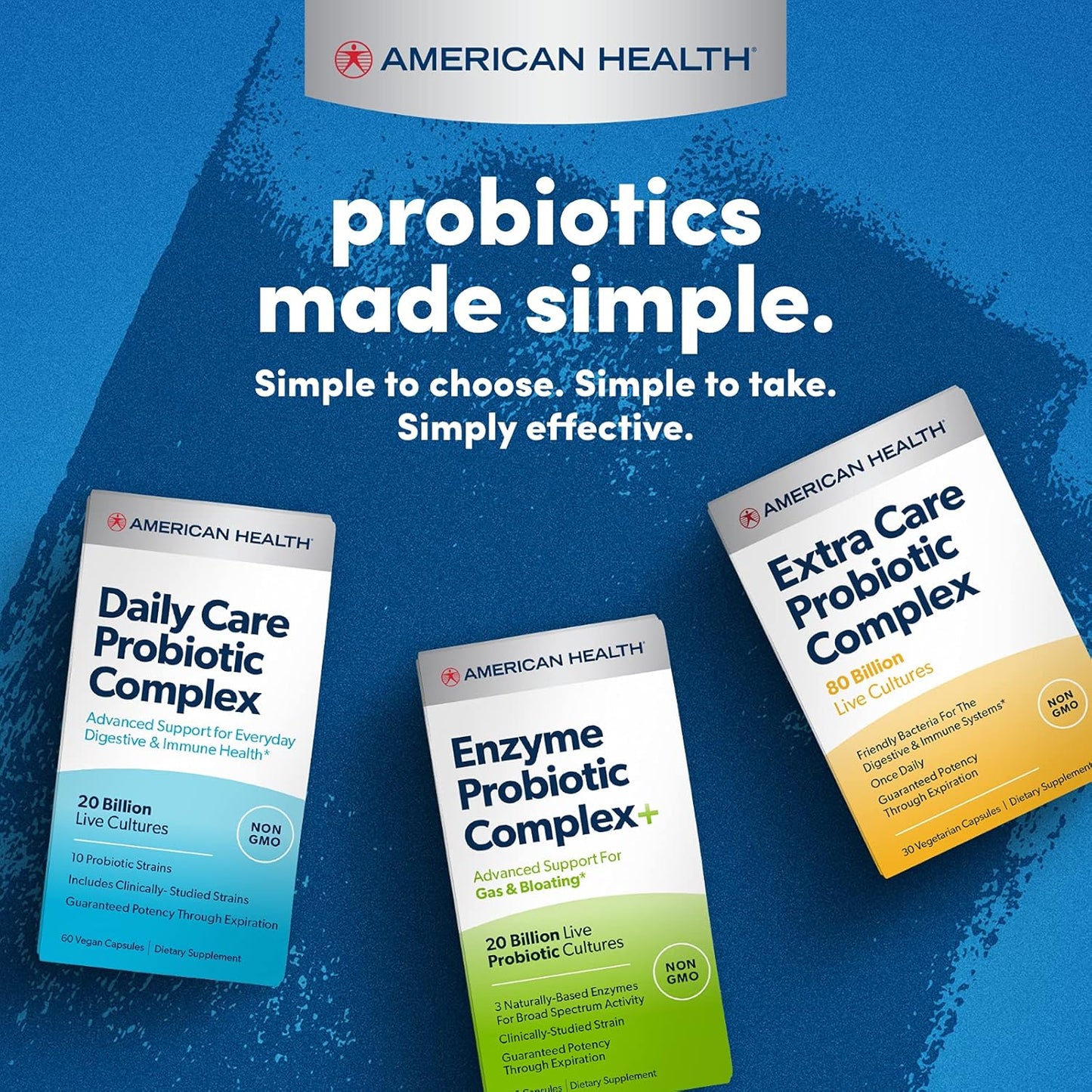 AMERICAN HEALTH Enzyme Probiotic Complex Plus, 20 Billion Microorganisms - Clinically Studied Strain - Advanced Support for Gas & Bloating* - Non-GMO - 30 Capsules, 30 Total Servings - Nirvana Guru