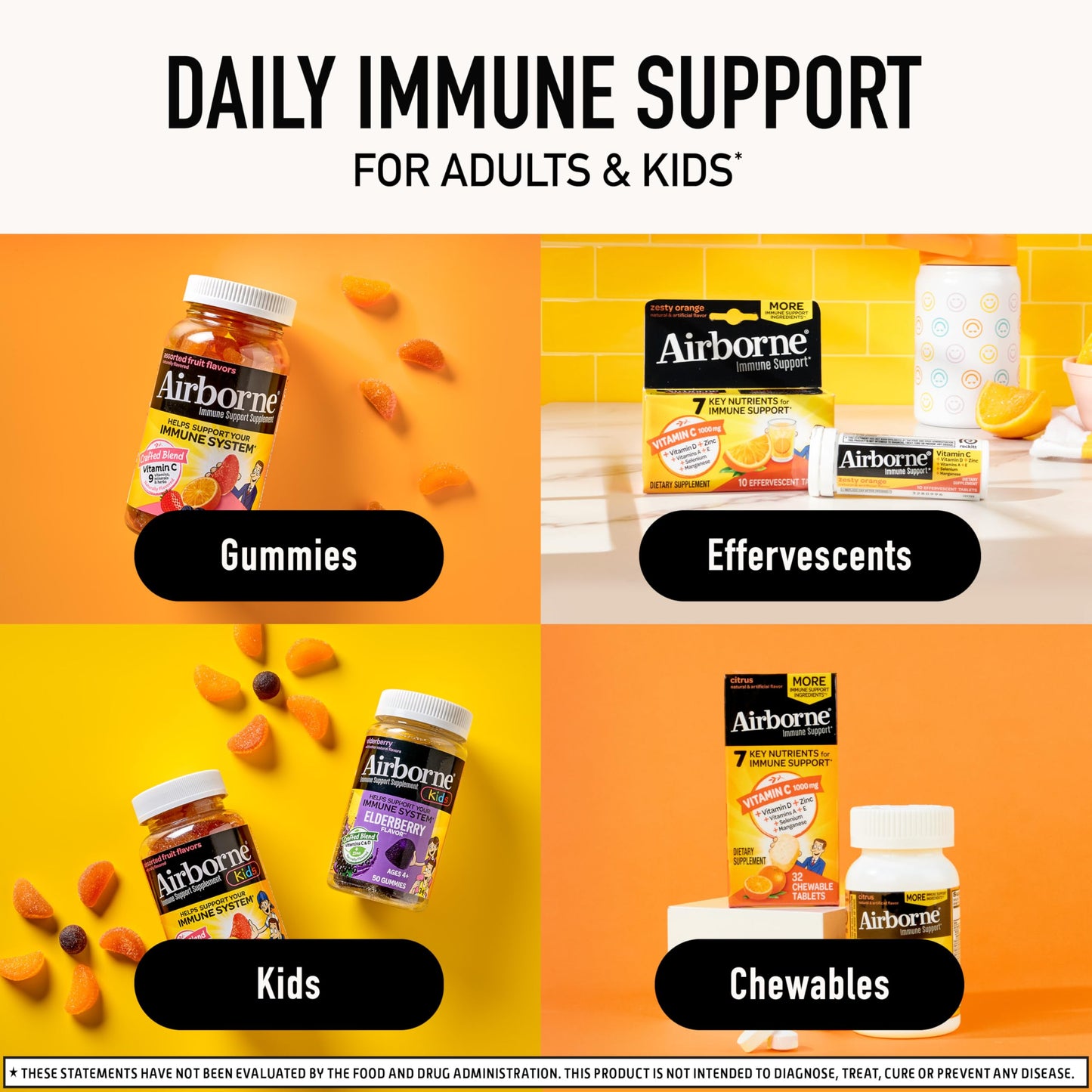 Airborne 1000mg Vitamin C With Zinc Effervescent Tablets, Immune Support Supplement With Powerful Antioxidants Vitamins A C & E - 20 Fizzy Drink Tablets, Zesty Orange Flavor Nirvana Guru