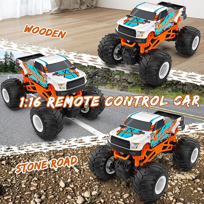 1:16 Scale RC Monster Truck - 2.4GHz All Terrain Car for Kids 4-12, 20 Km/h Off Road RC Truck, Christmas or Birthday Gift Nirvana Guru