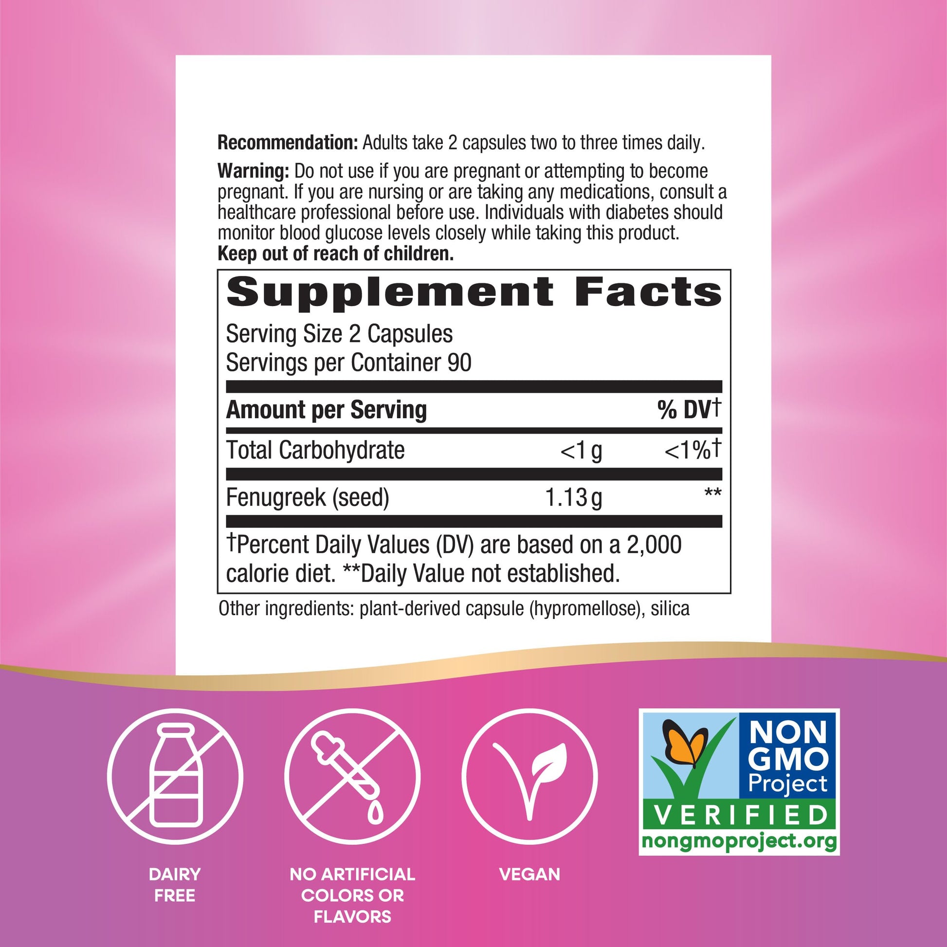 Nature's Way Fenugreek Seed Supplement, Fenugreek for Traditional Breastfeeding Lactation Support*, Non-GMO Project Verified, Vegan, 100 Capsules (Packaging May Vary) Nirvana Guru