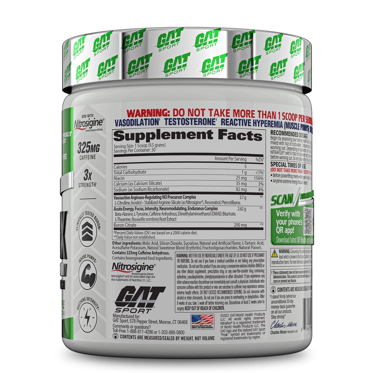 GAT SPORT Nitraflex Advanced Pre-Workout Powder, Increases Blood Flow, Boosts Strength and Energy, Improves Exercise Performance, (Blue Raspberry, 30 Servings) Nirvana Guru
