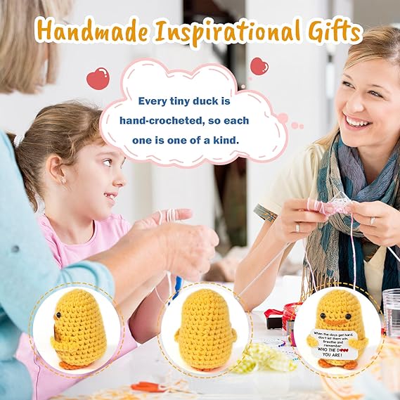 MBL Inspirational Birthday Gifts for Women - Back to School Students, Positive Emotional Uplifting Support Small Funny Cute Crochet Duck Potato Pickle for Colleges Her Him Men Friends Coworkers nirvanaguru
