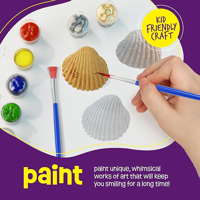 Dan&Darci Kids Sea Shell Painting Kit - Arts & Crafts Gifts for Boys and Girls - Craft Activities Kits - Creative Art Activity Gift Toys for Age 6, 7, 8, 9, 10, 11 & 12 Year Old 8-12 nirvanaguru