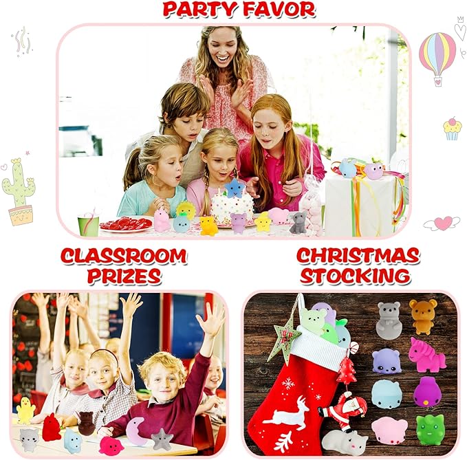 80pcs Mochi Squishy Toys, Mini Kawaii Squishy Fidget Toys Bundles Squishies Party Favors for Kids Gift for Easter Basket Stuffers Egg Fillers Birthday Classroom Prize Pinata Christmas Stocking nirvanaguru