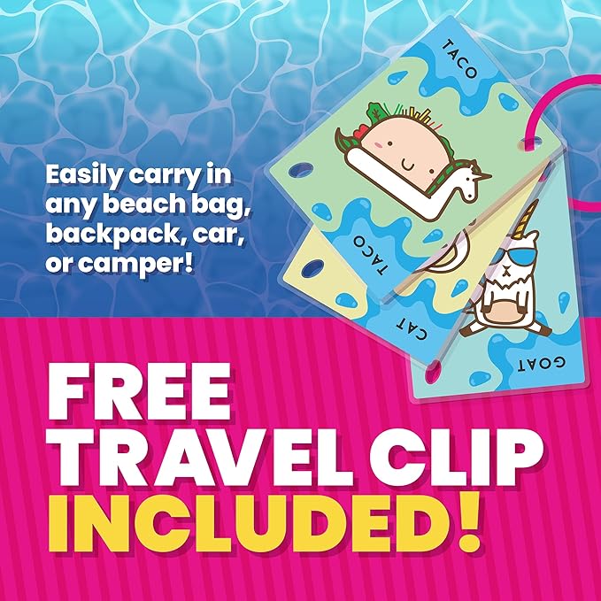 Taco Cat Goat Cheese Pizza Pool Edition Wildly Entertaining Waterproof Card Game for Outdoor Game Days | Easy to Play with 10 Minute Rounds | Fun for Kids, Teens, Adults, and Families | 2-8 Players nirvanaguru