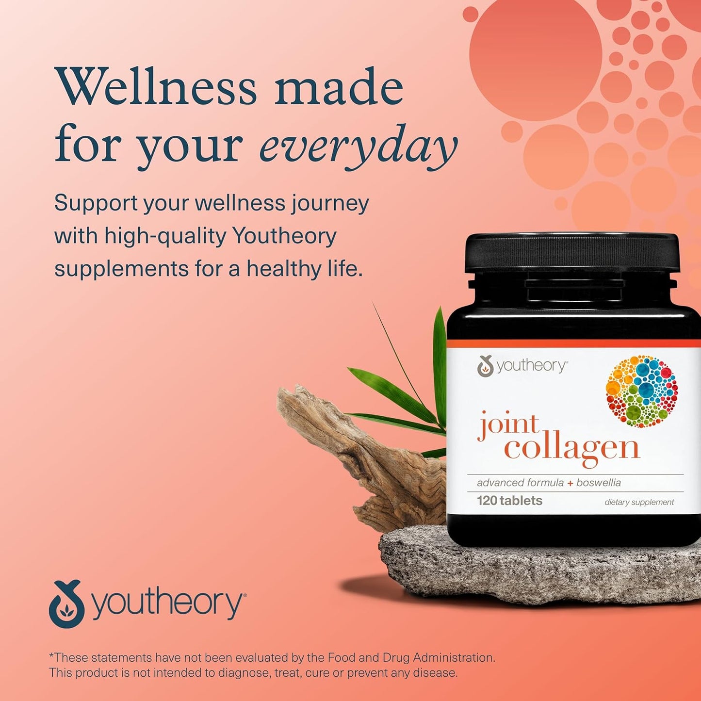 Youtheory Joint Collagen Advanced - Supplement for Bone & Joint Health - Vitamins for Women & Men - with Boswellia Extract, Turmeric & Quercetin - 120 Tablets - Nirvana Guru