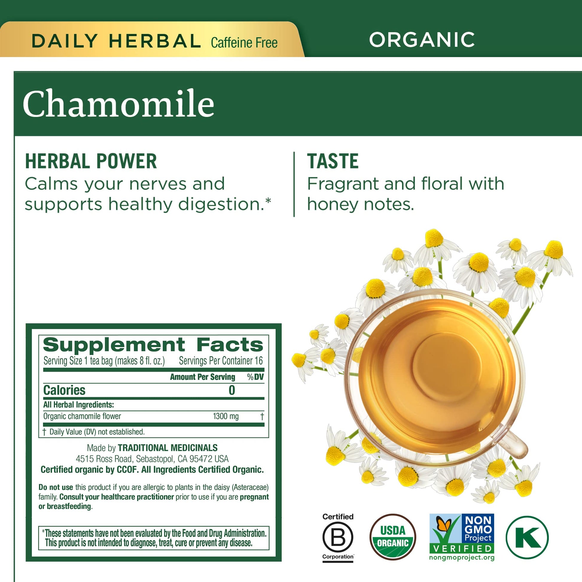 Traditional Medicinals Organic Red Clover, Caffeine Free, 16 Wrapped Tea Bags, 1.13 oz (32 g) - Nirvana Guru