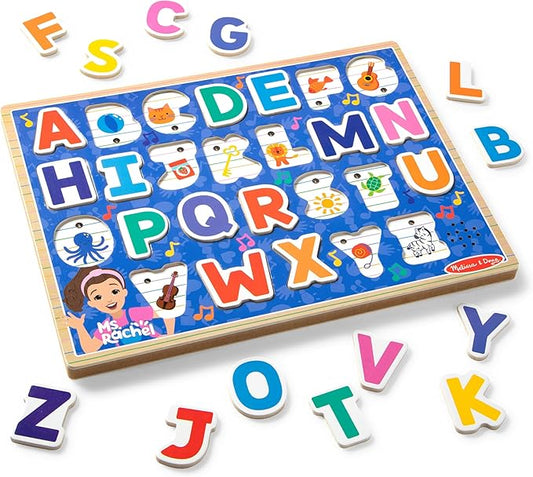 Melissa & Doug® Ms. Rachel™ Wooden Phonics Alphabet Sound Puzzle with Light-Activated Sound Effects, 24-Piece Toddler Toys for Boys and Girls Ages 2+ Years - FSC Certified nirvanaguru