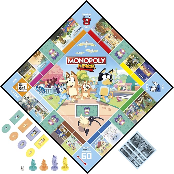 Hasbro Gaming Monopoly Junior Bluey Edition Board Game | Kids Play as Bluey, Bingo, Mum & Dad for Girls & Boys | Ages 5+ (Amazon Exclusive) nirvanaguru
