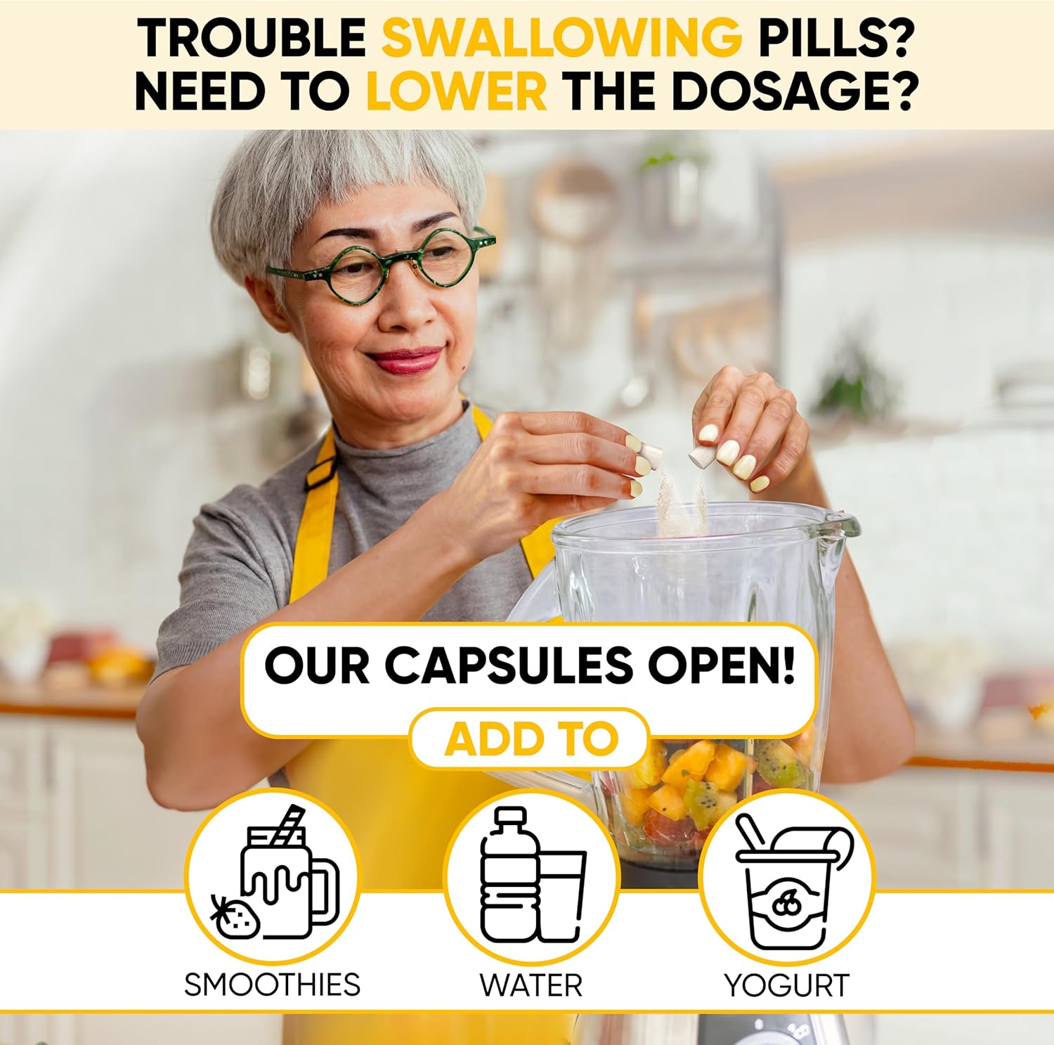 Lifted Naturals Mood Boosting Probiotic 30 Billion CFU - Mood Support Supplement, Prebiotics and Probiotics for Women & Men, Acidophilus Lactobacillus Probiotic, Shelf Stable & Non-GMO, 60 Capsules - Nirvana Guru