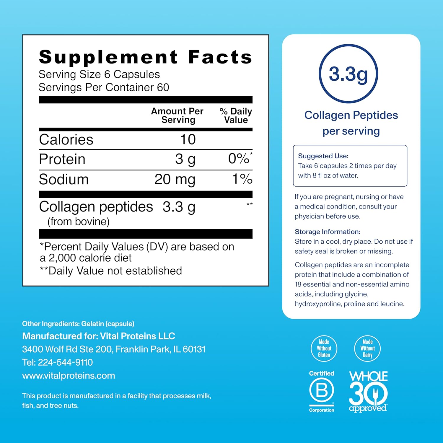 Vital Proteins Collagen Peptides Capsules for Women, Collagen Supplement 360 Capsules - Nirvana Guru