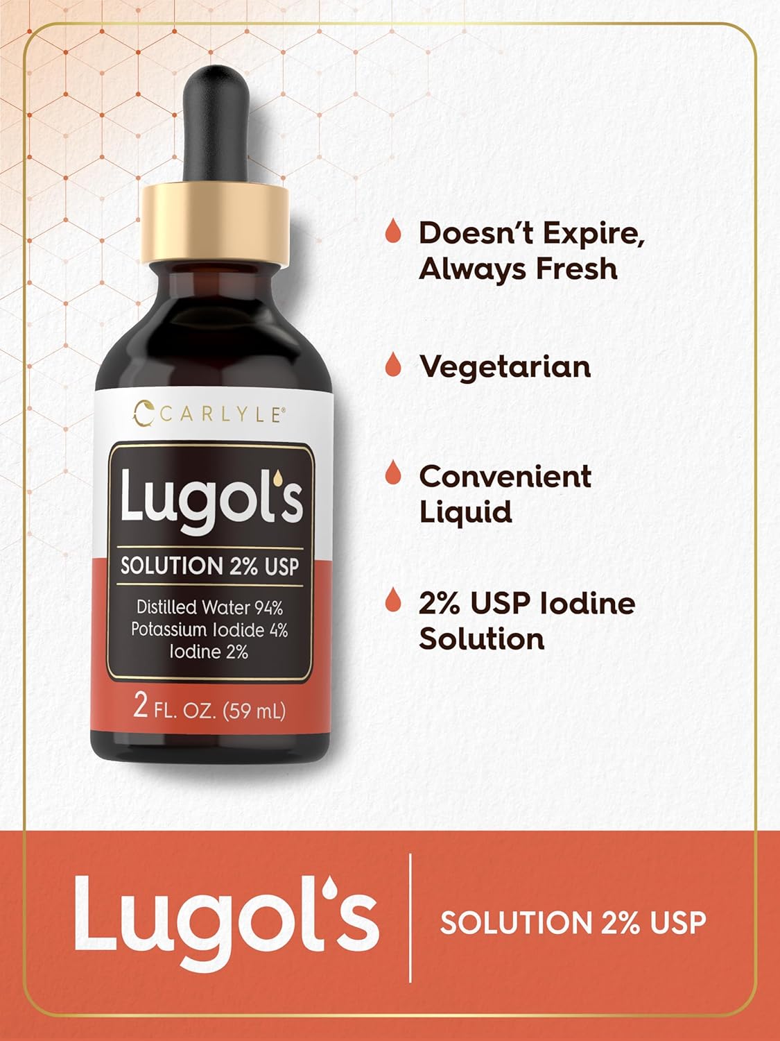 Carlyle Lugols Iodine 2 Percent 2 fl oz | Potassium Iodide and Iodine Solution 2% Liquid Drops Nirvana Guru