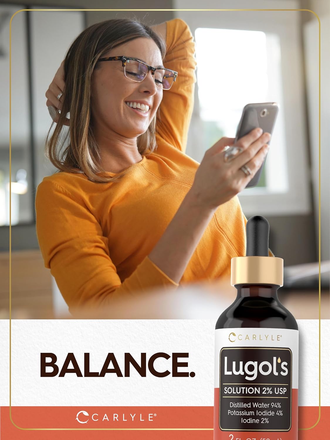 Carlyle Lugols Iodine 2 Percent 2 fl oz | Potassium Iodide and Iodine Solution 2% Liquid Drops Nirvana Guru