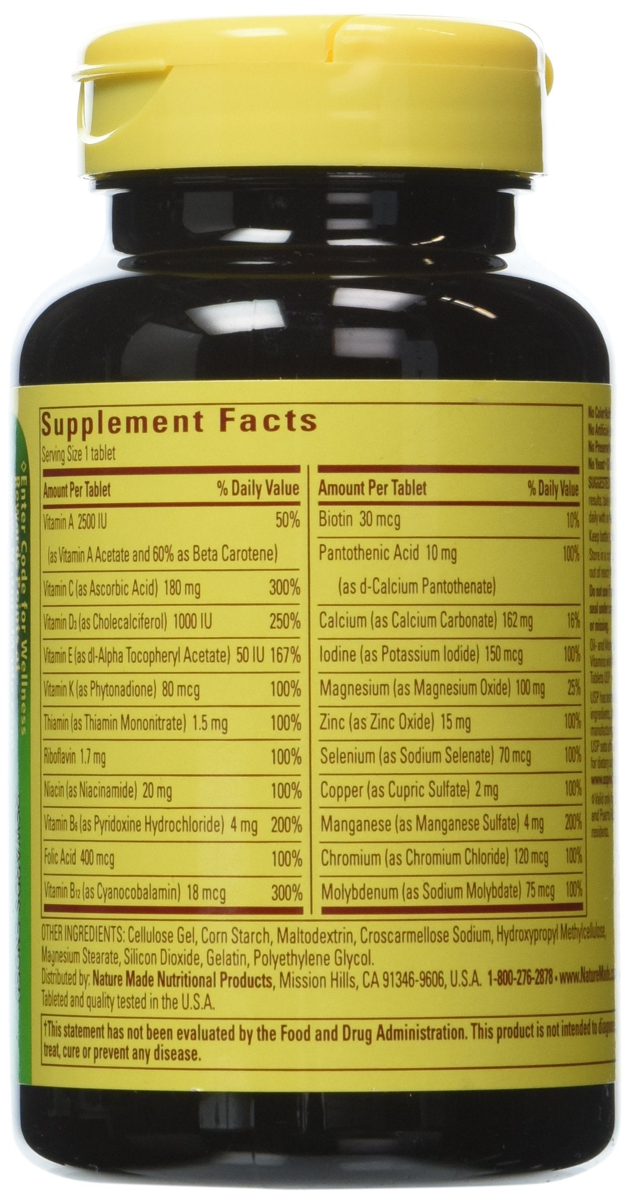 Nature Made Multivitamin For Him with No Iron, Mens Multivitamins for Daily Nutritional Support, Multivitamin for Men, 90 Tablets, 90 Day Supply - Nirvana Guru