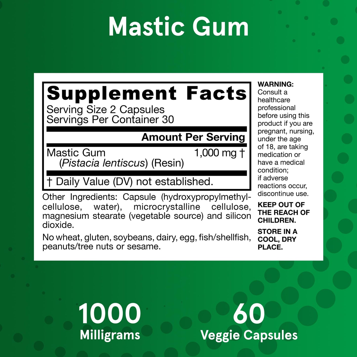 Jarrow Formulas Mastic Gum 1000 mg, Dietary Supplement for Gastrointestinal Health Support, 60 Veggie Capsules, 30 Day Supply - Nirvana Guru