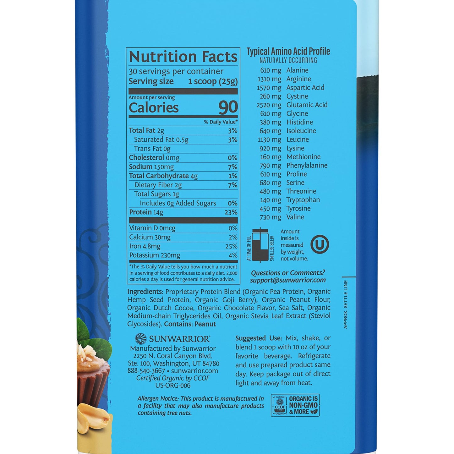 Organic Plant Based Protein Powder | Vegan Organic Protein Powder Vanilla Flavored with BCAA Amino Acids & Hemp Seed Pea Blend | Non-GMO Soy Dairy Filler & Gluten Free (Vanilla, 32 Servings) - Nirvana Guru