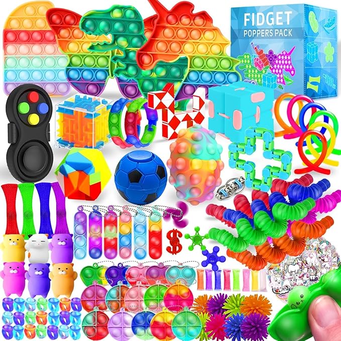 Fidget Toys, 120 Pack Fidgets Set Stocking Stuffers for Kids Party Favors Autism Sensory Toy Bulk Adults Kids Boys Girls Teens Stress Autistic ADHD Anxiety Carnival Treasure Classroom Prizes nirvanaguru
