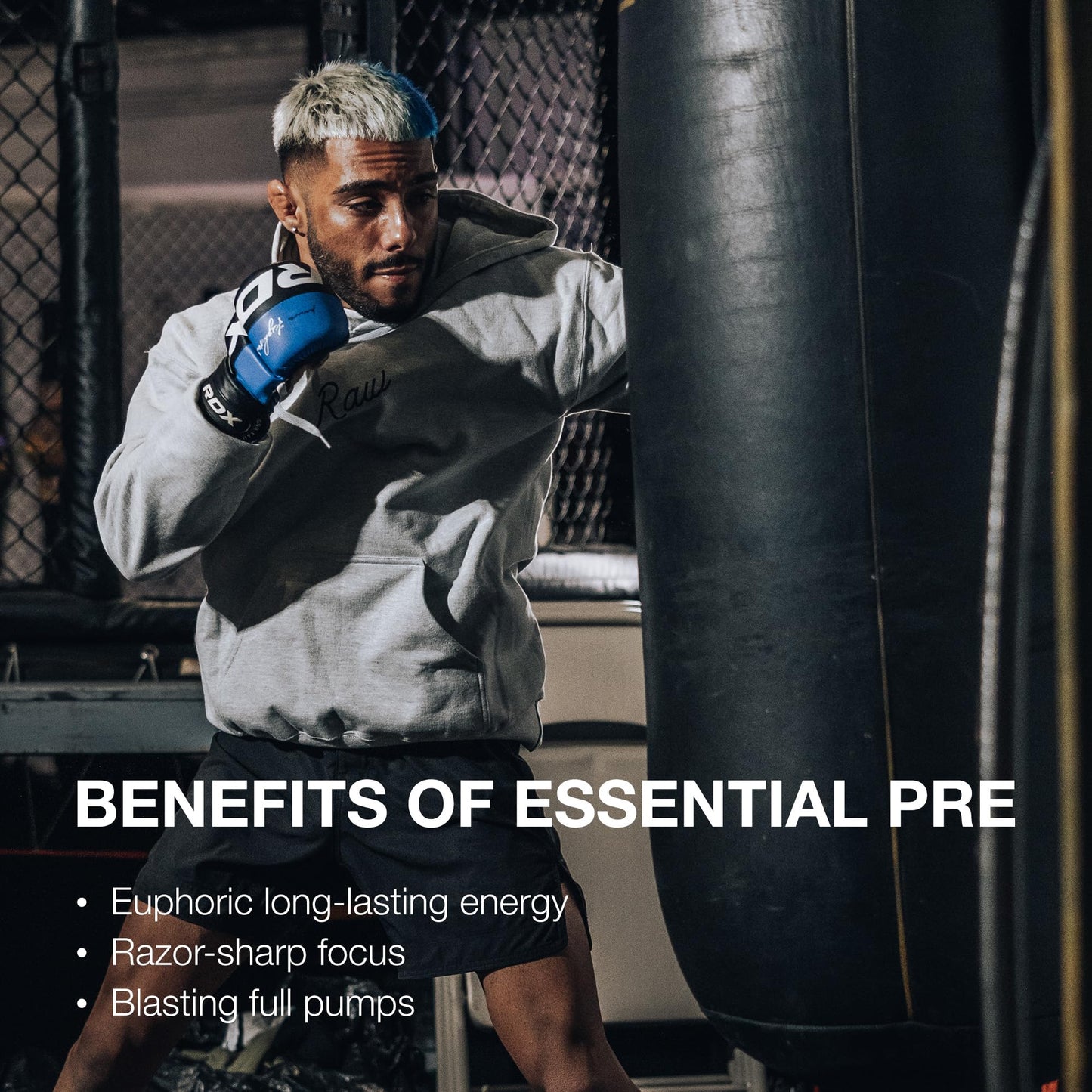 RAW Nutrition - Essential Pre - Chris Bumstead Pre Workout Formula, Sports Nutrition Pre-Workout Powders | Men & Womens Drink, Energy Powder for Working Out (Peach Mango)