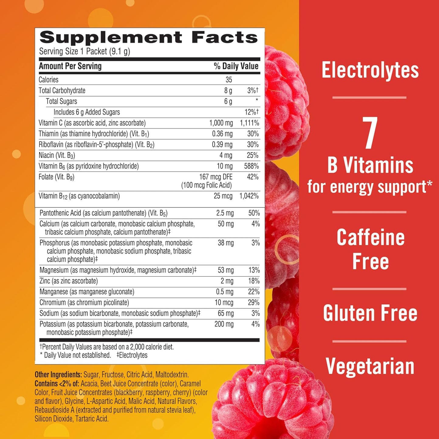 Emergen-C 1000mg Vitamin C Powder for Daily Immune Support Caffeine Free Vitamin C Supplements with Zinc and Manganese, B Vitamins and Electrolytes, Super Orange Flavor - 30 Count Nirvana Guru