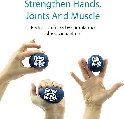 Candescent Stress Balls - Hand Therapy Relief for Anxiety, Fidget, Tension, Exercise Strengthener - Motivational Toys for Adults & Kids - Set of 2 (Crystal Blue, Ocean Blue) nirvanaguru