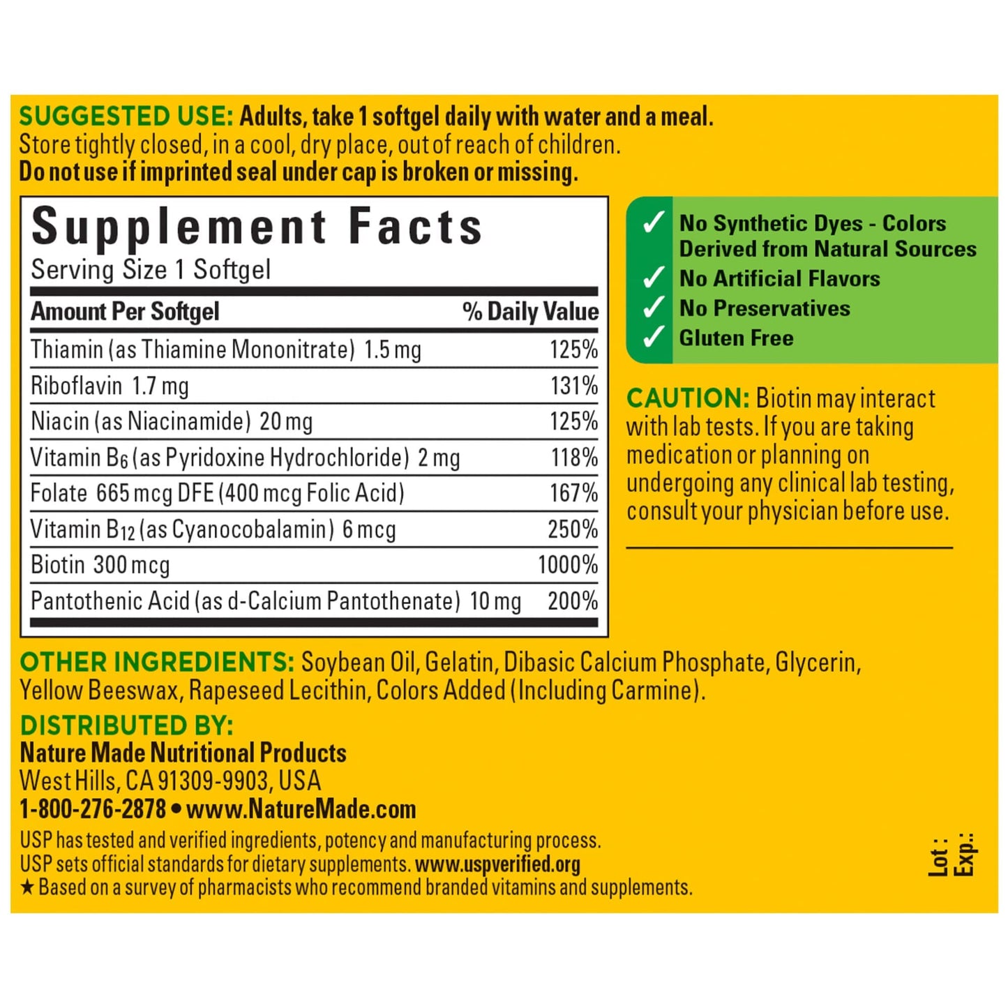 Nature Made Super B Energy Complex, Dietary Supplement for Brain Cell Function Support, 160 Softgels, 160 Day Supply - Nirvana Guru