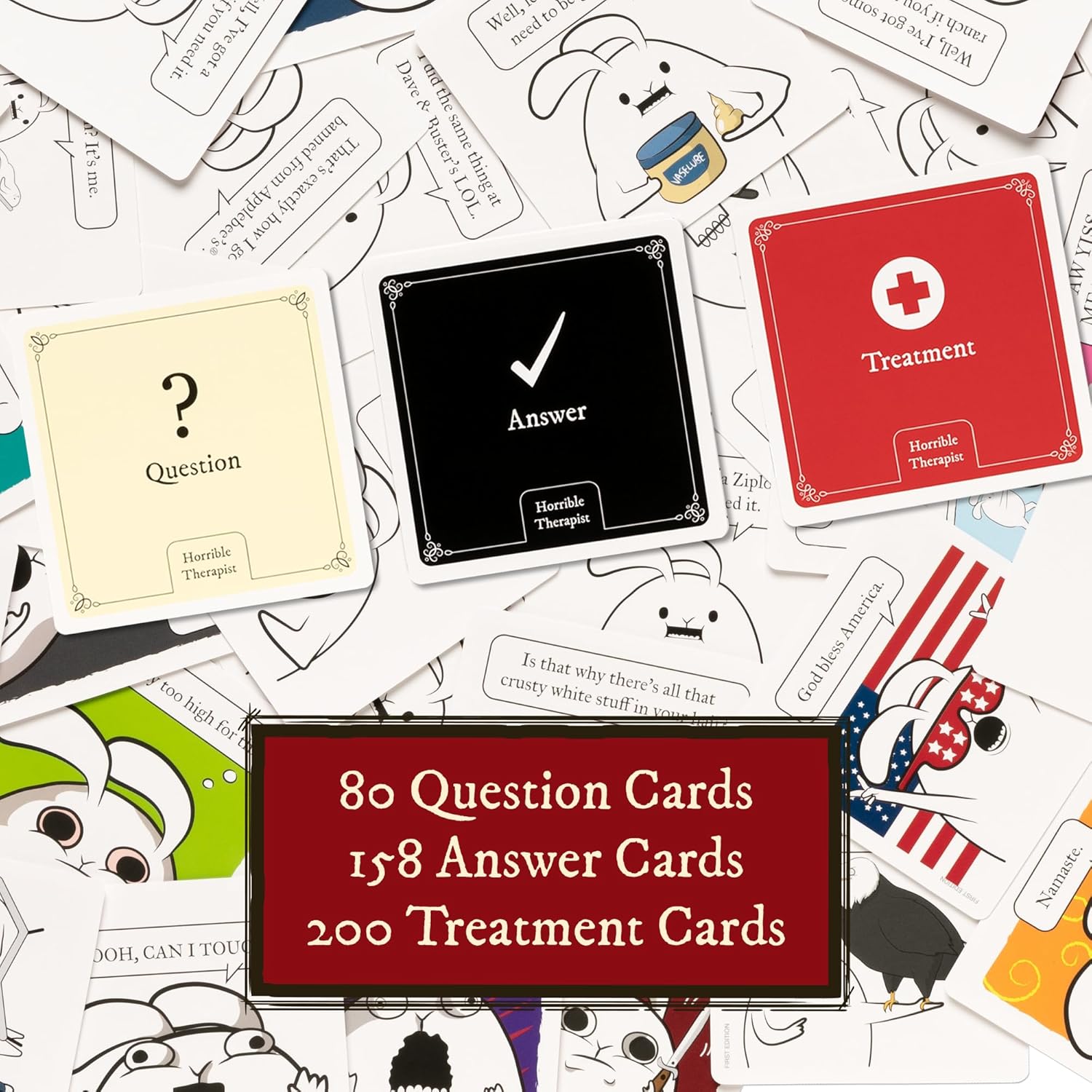 Horrible Therapist: Extra Horrible Edition by Exploding Kittens - A Card Game for 3-8 Players, Ages 17+ - Adult Party Game for Family Night Nirvana Guru