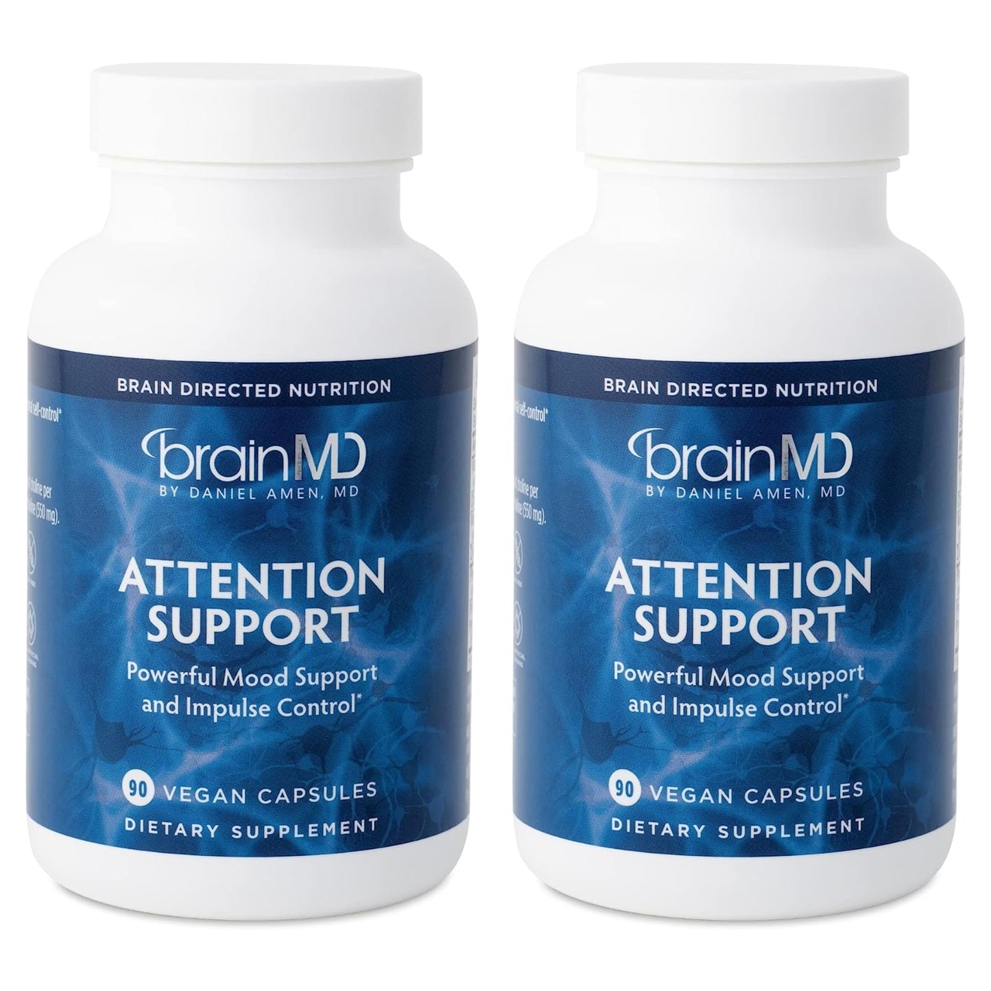 BRAINMD Dr Amen Attention Support - 90 Capsules, Pack of 2 - Promotes Mental Focus & Impulse Control - Gluten Free - 60 Total Servings Nirvana Guru