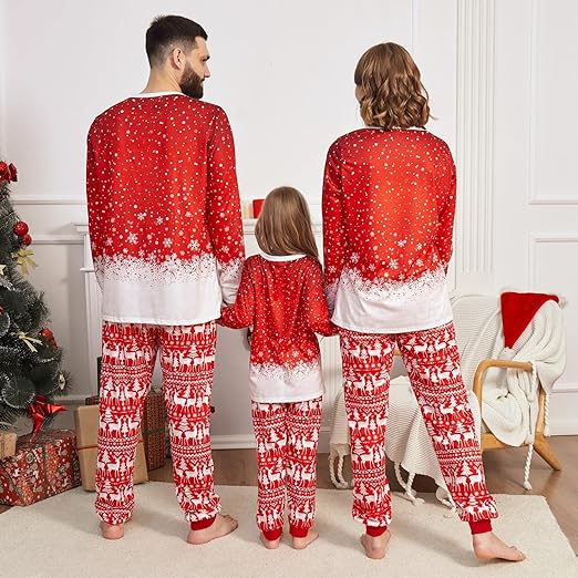 Matching Christmas Pajamas for Family Cute Printed Xmas Pajamas Set Holiday Family Sleepwear Sets for Womens Couples nirvanaguru
