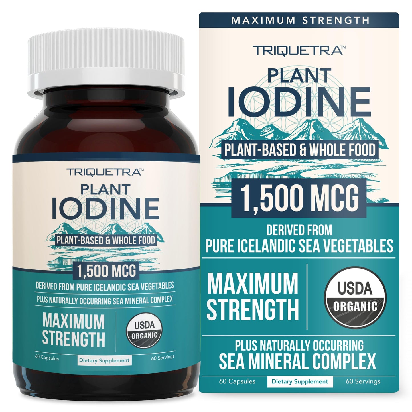 Organic Iodine Supplement from Sea Vegetable Complex, Whole Food & Raw Form - Iodine Plus Trace Mineral Complex – Contains Purest Icelandic Sea Kelp, Irish Moss & Bladderwrack (250 mcg) Nirvana Guru