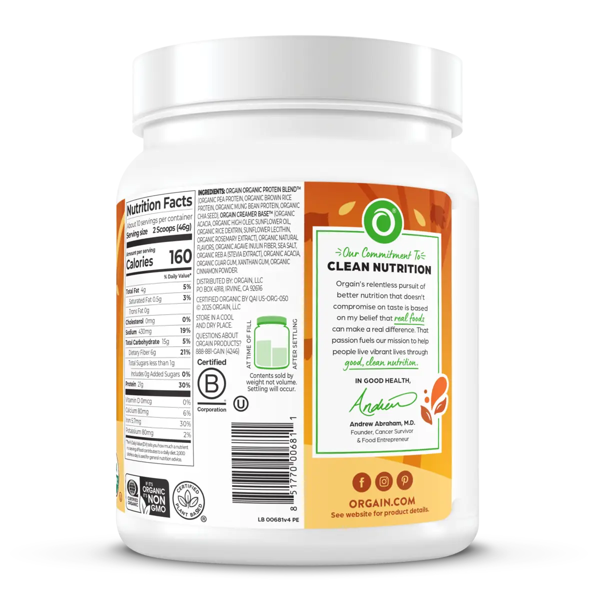 Organic Protein™ Plant Based Protein Powder - Pumpkin Spice Nirvana Guru