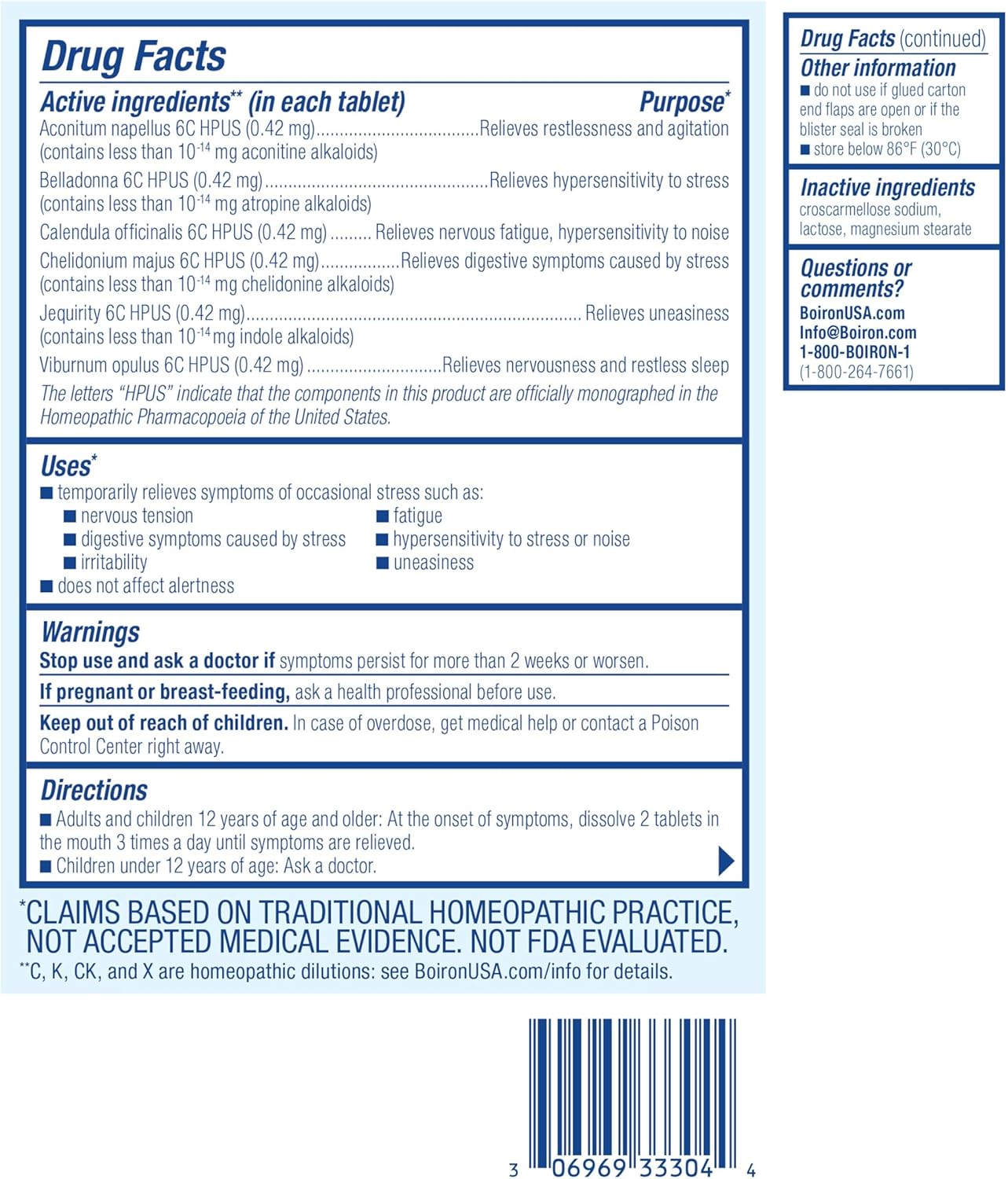 Boiron StressCalm for Relief of Stress, Anxiousness, Nervousness, Irritability, and Fatigue - 60 Count - Nirvana Guru