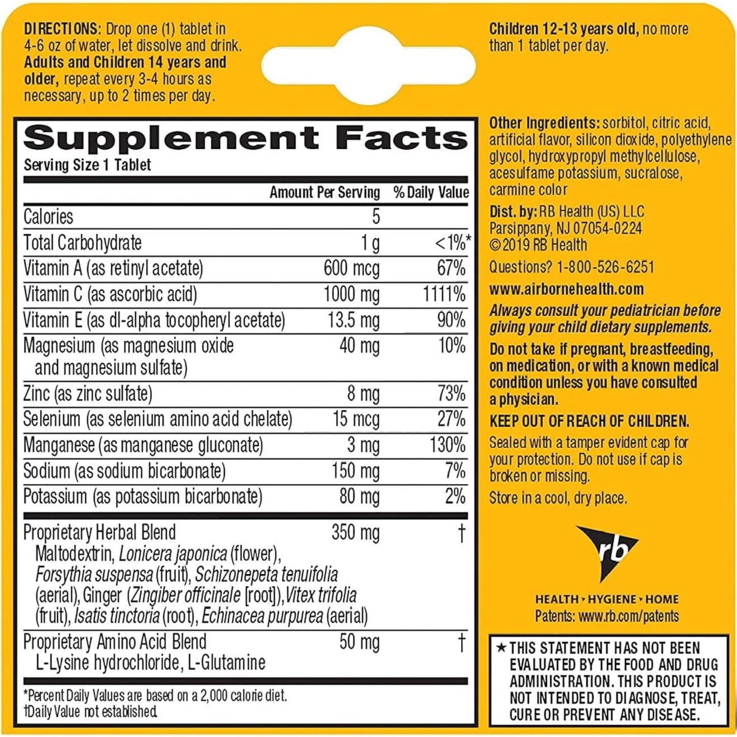 Airborne Very Berry Effervescent Tablets, 10 Count - 1000mg of Vitamin C - Immune Support Supplement (Packaging May Vary) (Pack of 3) Nirvana Guru
