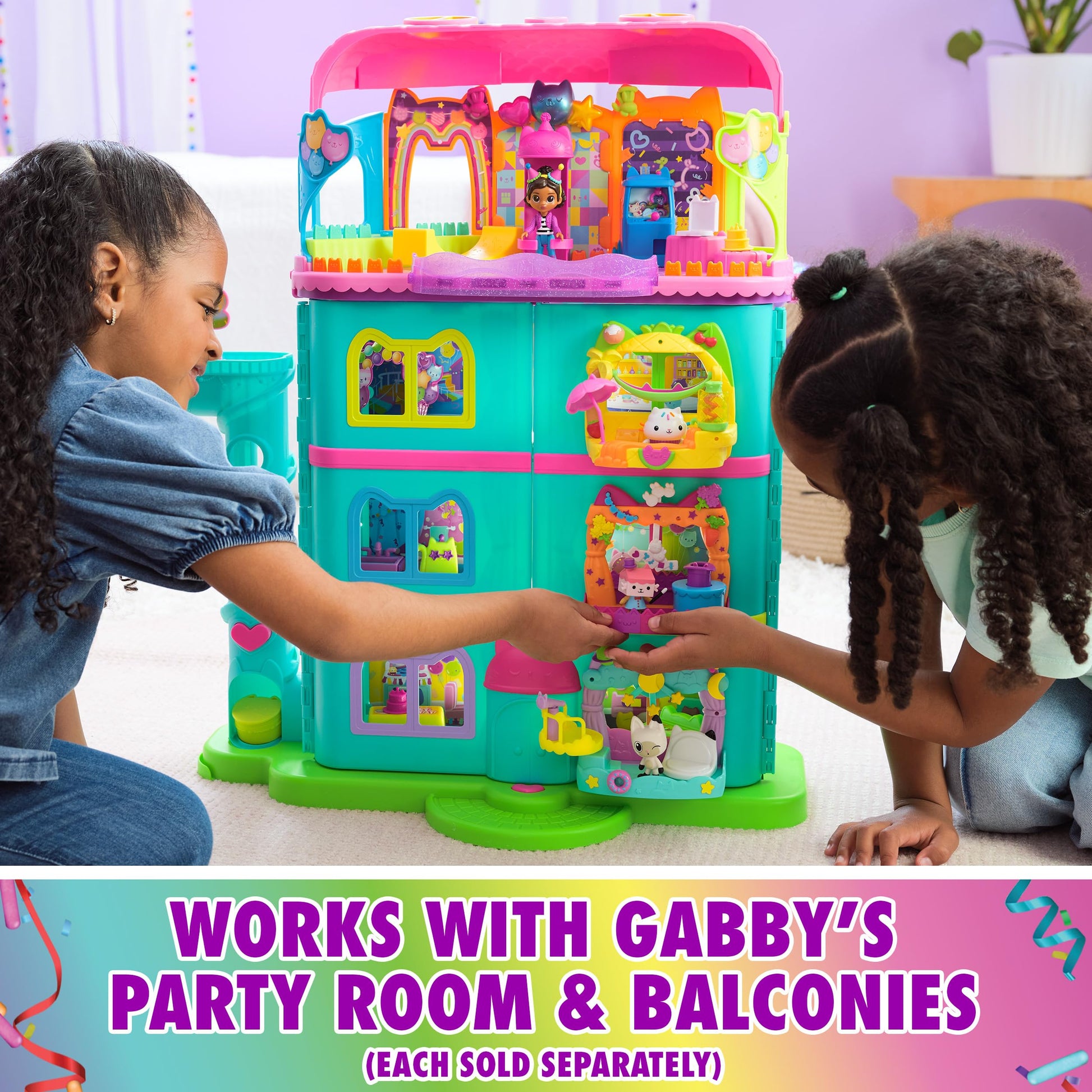 Gabby's Dollhouse, 14 Pc Celebration Dollhouse, 25-Inches Tall, with Toy Figures, Doll House Furniture & 10 Sounds, Kids Toys for Girls & Boys Ages 3+ Nirvana Guru