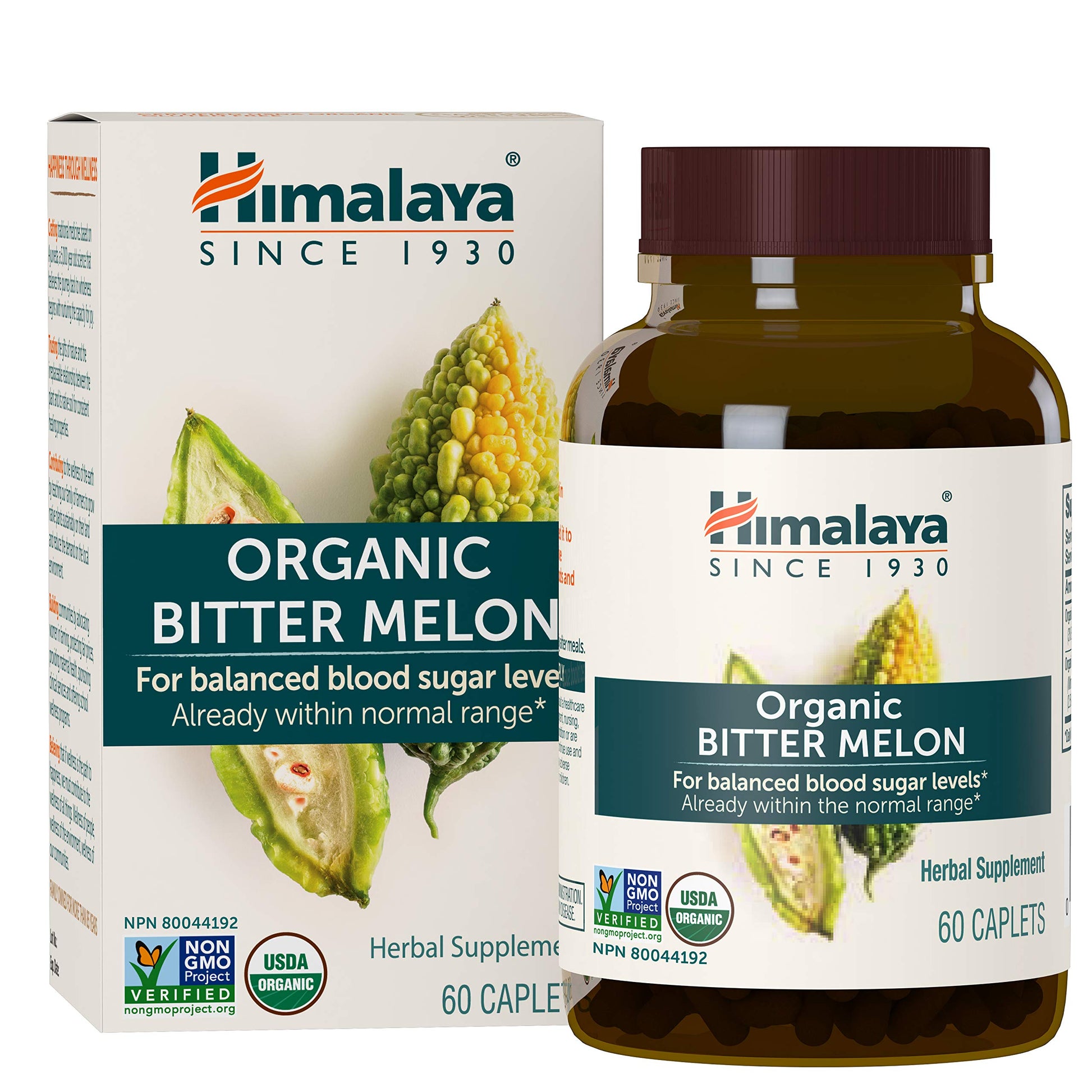 Himalaya Organic Bitter Melon for Glucose Metabolism, 660 mg, 60 Caplets, 1 Month Supply - Nirvana Guru