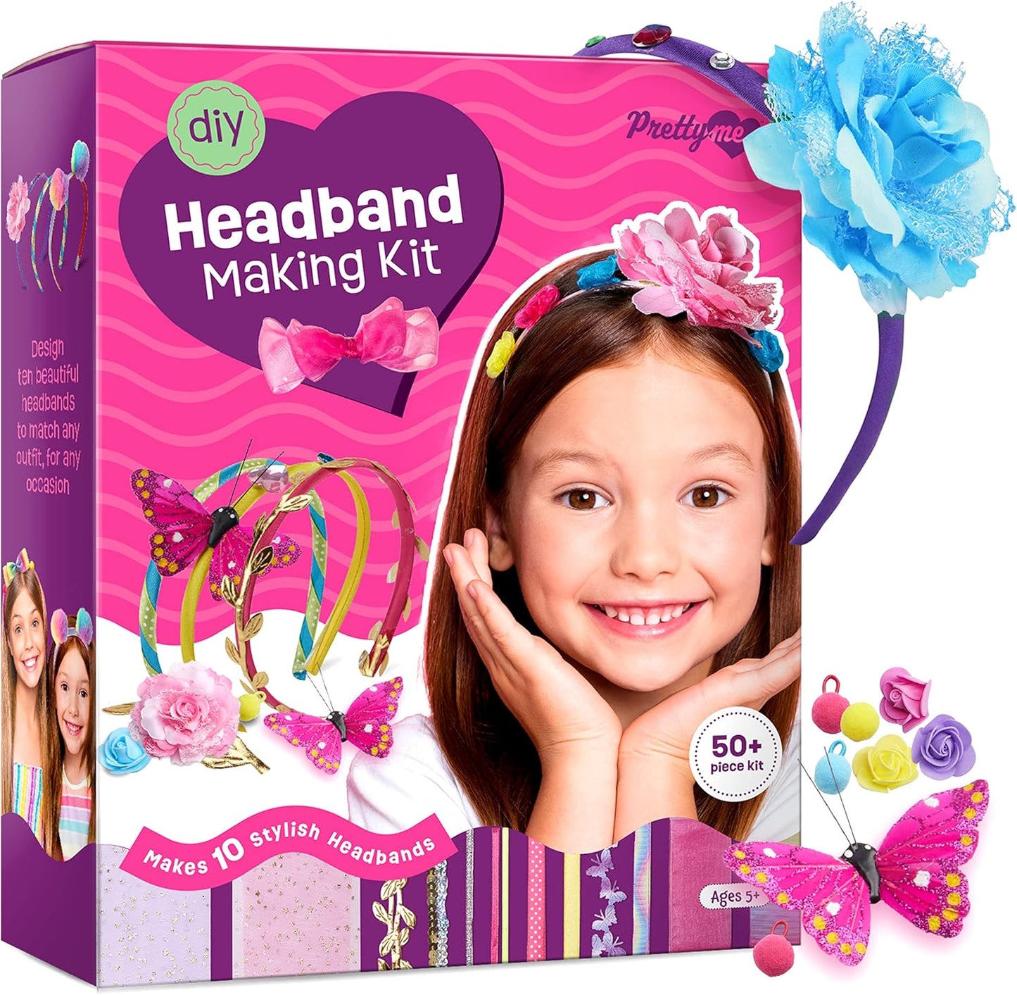 Pretty Me Headband Making Kit for Girls - Arts & Crafts Gift - Make Your Own Fashion Headbands for Kids - DIY Hair Accessories Set - Gift for Ages 5-12 Year Old Girl - Little Kids Art & Craft Gifts Nirvana Guru