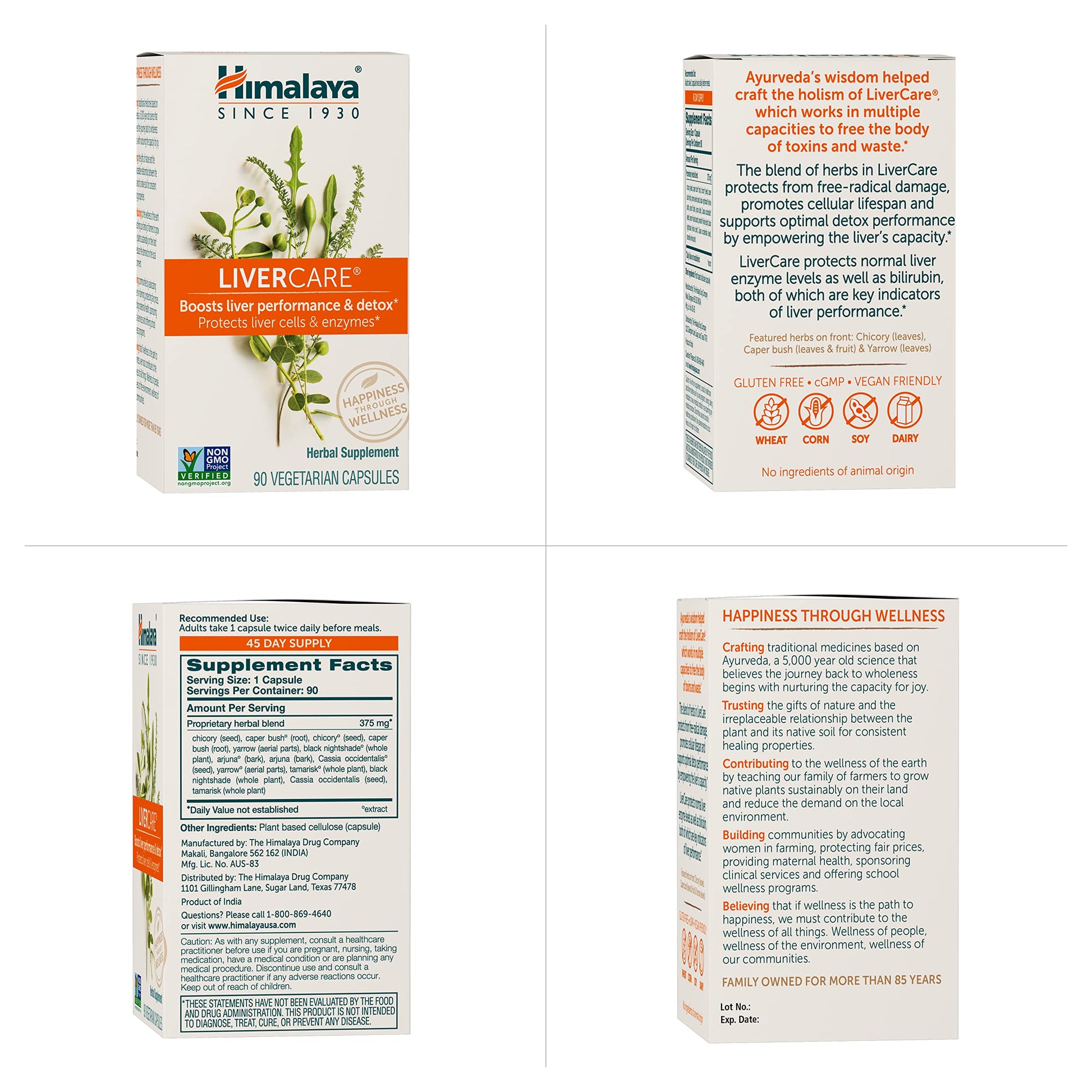 Himalaya LiverCare, 45 Day Supply - Herbal Liver Support Promoting Waste Elimination, Liver Cleanse, Detox, and Bile Production - Vegan, Non-GMO, Gluten Free, 375 mg, 90 Capsules Nirvana Guru