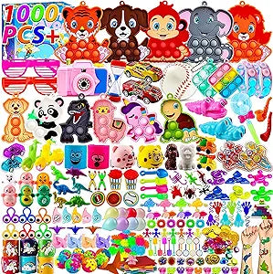 1000 PCS Party Favors for Kids, Fidget Toys Bulk, Goodie Bags Stuffers for Kids, Birthday Gifts, Prize Treasure Box Toys for Classroom, Pinata Stuffers, Carnival Prizes Nirvana Guru