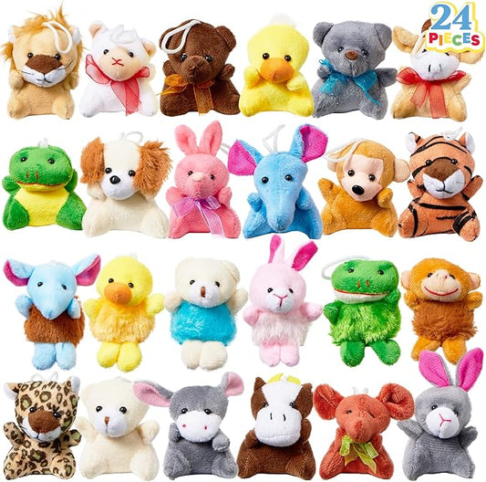 JOYIN 24 Pack Mini Animal Plush Toy Assortment (24 Units 3" Each), Animals Keychain Decoration for Kids, Small Stuffed Animal Bulk for Kids, Carnival Prizes, School Gifts, Halloween Goodie Bags nirvanaguru