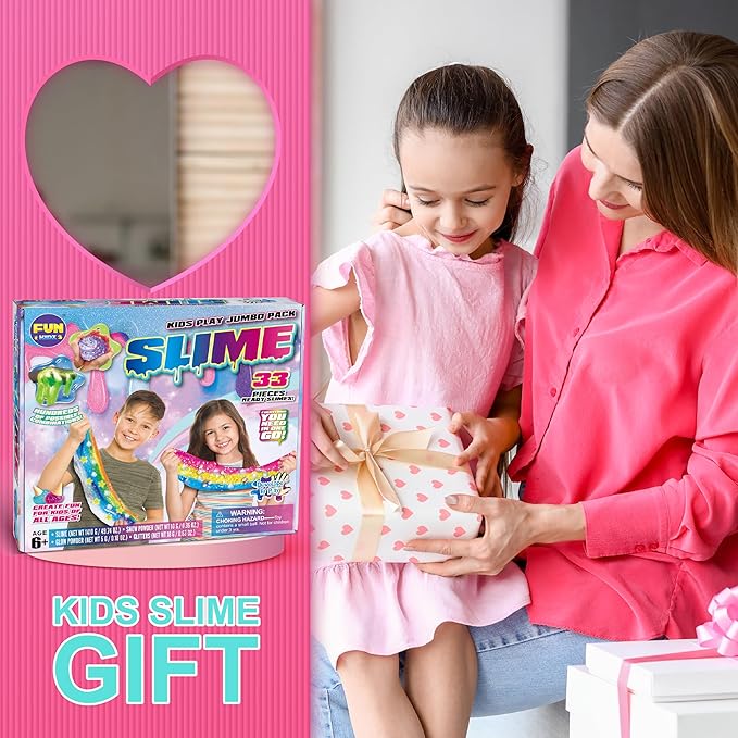 33 Cups Jumbo Slime Kit for Kids, FunKidz Premade Ultimate Slime Pack to DIY Soft, Cloud, Clear, Butter, Glitter, Glow in Dark Slime Making Kit Party Favors Gift Toys for Girls and Boys nirvanaguru