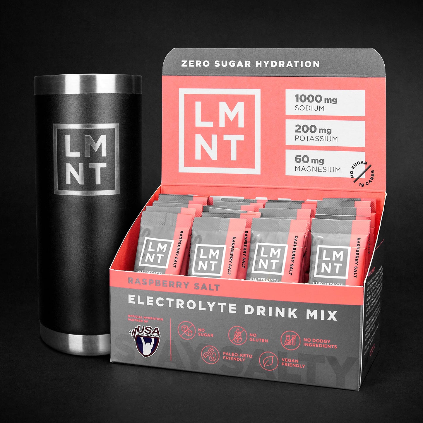 LMNT Zero Sugar Electrolytes - Watermelon Salt | Drink Mix | 30-Count