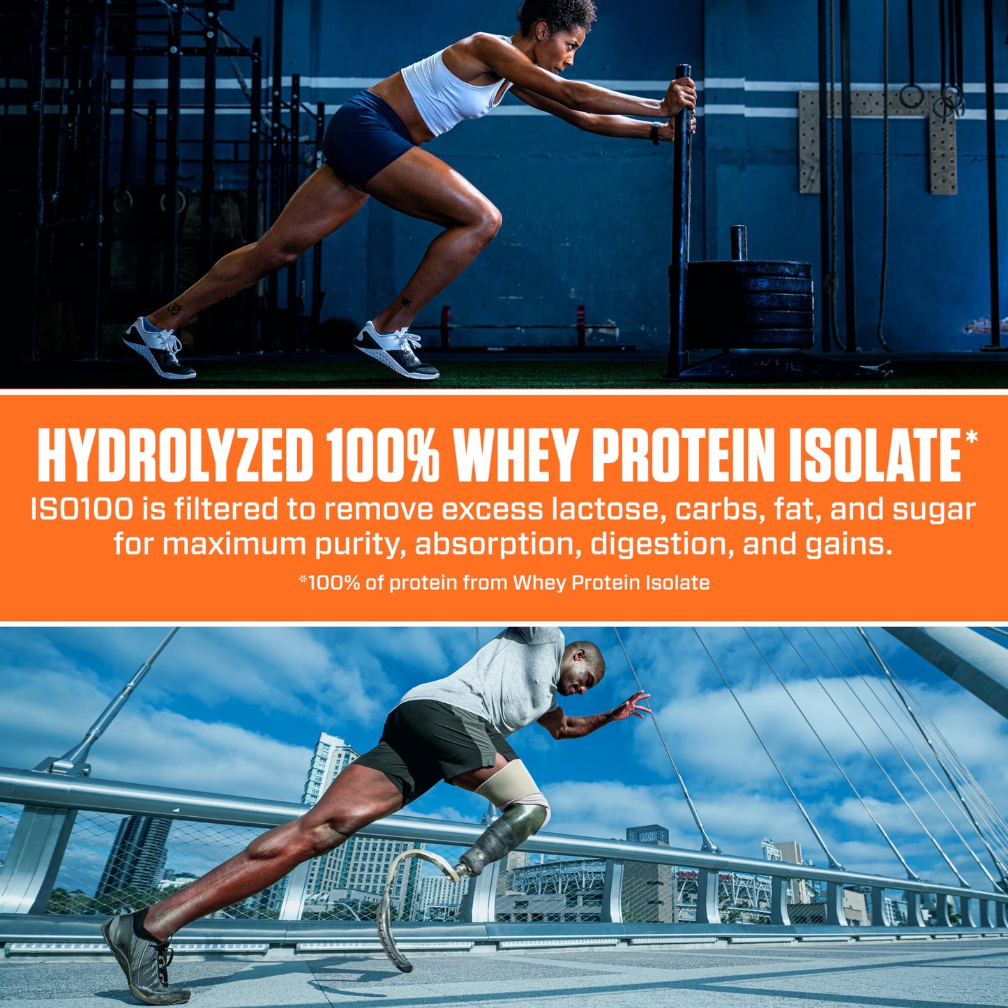 Dymatize ISO100 Whey Protein Powder Isolate, Gourmet Chocolate, 25g of Protein, 20 Servings, 5.5g BCAAs, Less Than 120 Cal., Gluten Free, 1g Fat, 1g Sugar, 2g Carb