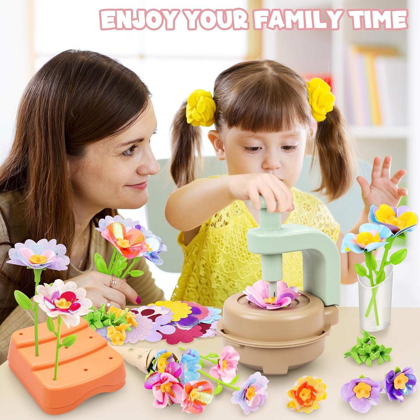 Fabric Flower Bouquets Toys, DIY Craft Kits Toys for Kids - Flowers Market Toy, Build Your Flower Bouquet, Arts & Crafts for 4 5 6 7 8 Year Toddler Girl, Educational Activity Preschool B-Day Gifts Nirvana Guru
