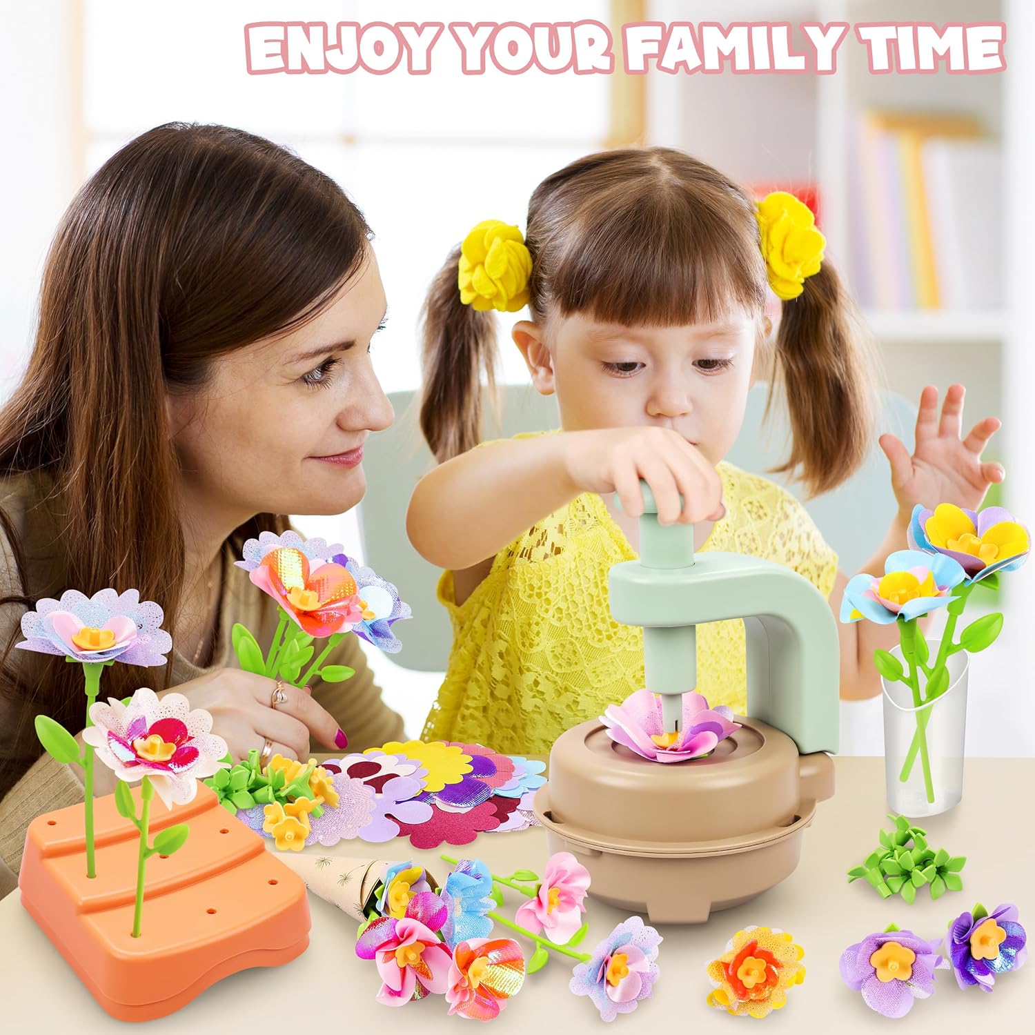 Fabric Flower Bouquets Toys, DIY Craft Kits Toys for Kids - Flowers Market Toy, Build Your Flower Bouquet, Arts & Crafts for 4 5 6 7 8 Year Toddler Girl, Educational Activity Preschool B-Day Gifts Nirvana Guru